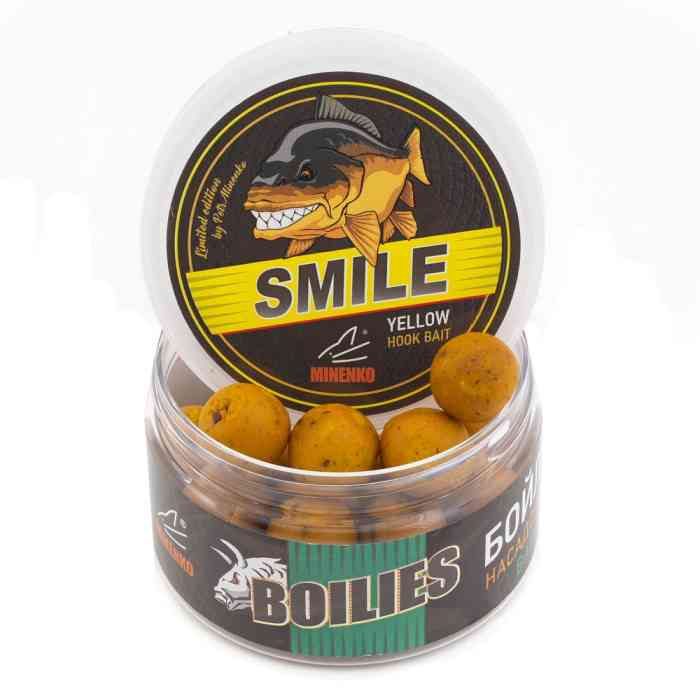 Купить Купить Насадочные бойлы MINENKO STRAWBERRY (SMILE) 20мм (варёные) до 10.2023