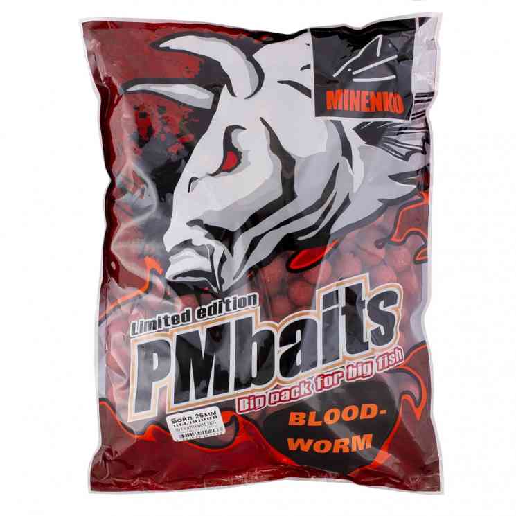 Купить Бойлы пылящие MINENKO Bloodworm 26мм (3кг)