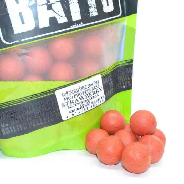 Бойлы варёные клубника PRO PROTEIN+   д18 мм