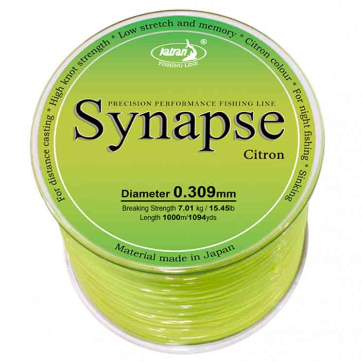 Купить Леска Katran Synapse Citron 0.309 мм (жёлтая)